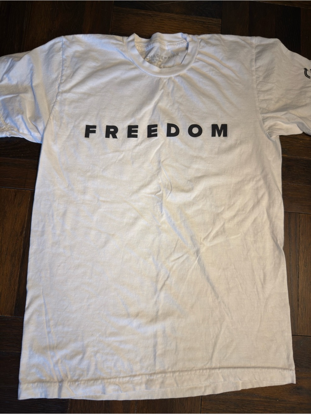 Men's White 'FREEDOM' Graphic Crewneck T-Shirt